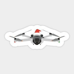 Festive DJI Mini 3 Pro with Santa hat Sticker